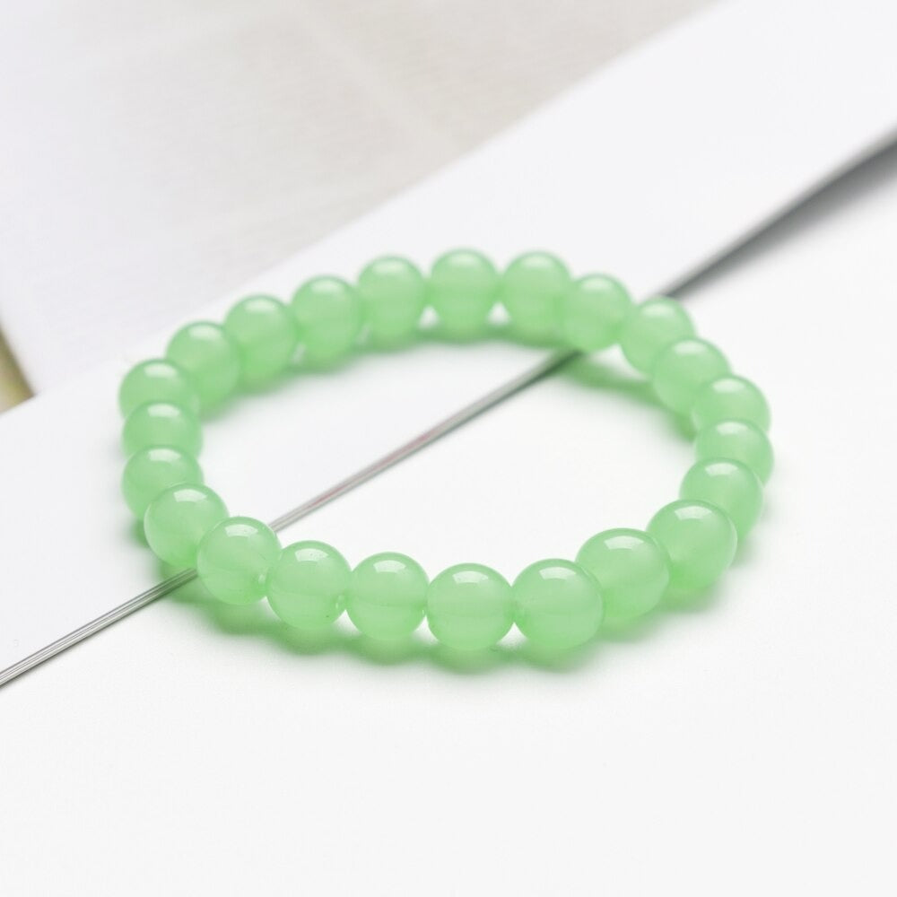 Green jade gemstone bracelet